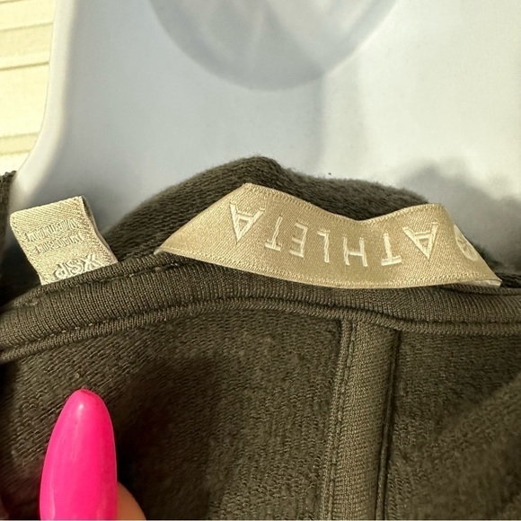 Athleta Surry Hills Oversized Hooded Sweatshirt Dress, X-Small, Olive Green - Picture 6 of 7